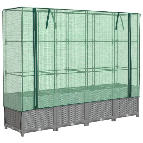 Plantenbak verhoogd met kashoes 160x40x138 cm rattanlook 2