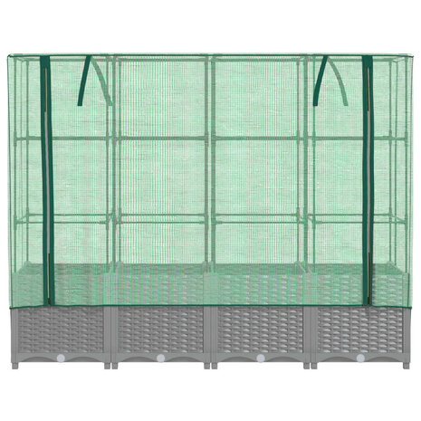 Plantenbak verhoogd met kashoes 160x40x138 cm rattanlook 4