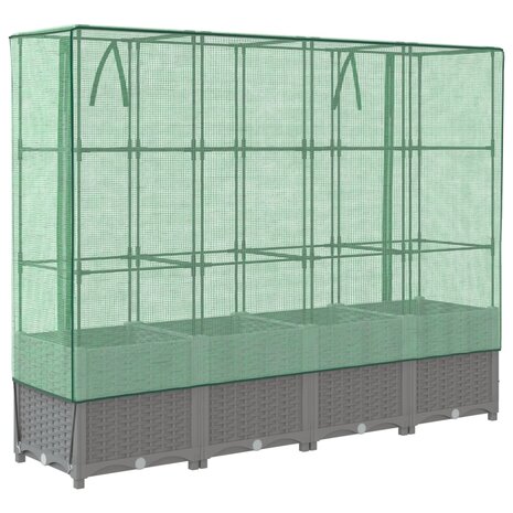 Plantenbak verhoogd met kashoes 160x40x138 cm rattanlook 6