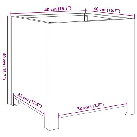 Plantenbakken 2 st 40x40x40 cm staal zwart 12