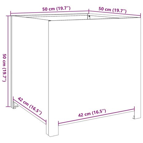 Plantenbak 50x50x50 cm gegalvaniseerd staal 10