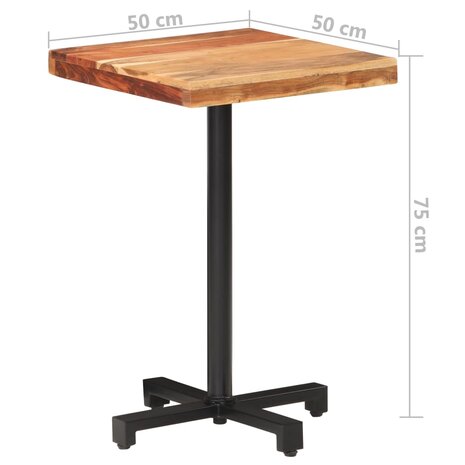 Bistrotafel vierkant 50x50x75 cm massief acaciahout 6