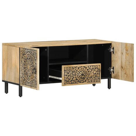 Tv-meubel 105x33x46cm massief mangohout 4