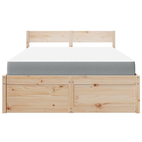 Bed met lades en matras massief grenenhout 120x190 cm 4