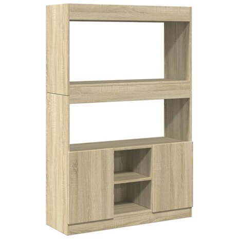 Hoge kast 92x33x140 cm bewerkt hout sonoma eikenkleurig 2