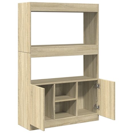 Hoge kast 92x33x140 cm bewerkt hout sonoma eikenkleurig 8