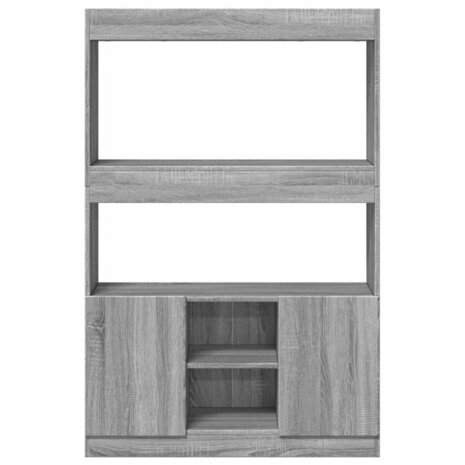 Hoge kast 92x33x140 cm bewerkt hout grijs sonoma eikenkleurig 7