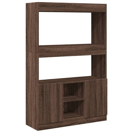 Hoge kast 92x33x140 cm bewerkt hout bruin eikenkleur 2