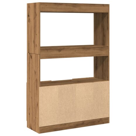 Hoge kast 92x33x140 cm bewerkt hout artisanaal eikenkleur 7