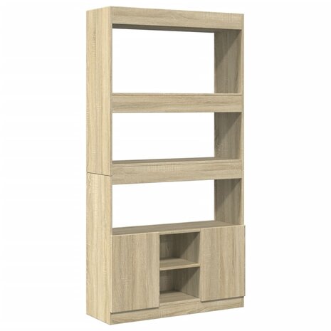 Hoge kast 92x33x180 cm bewerkt hout sonoma eikenkleurig 2