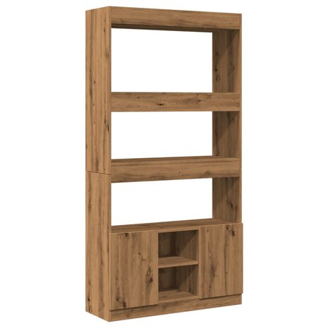 Hoge kast 92x33x180 cm bewerkt hout artisanaal eikenkleurig 2