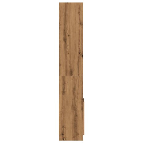 Hoge kast 92x33x180 cm bewerkt hout artisanaal eikenkleurig 6