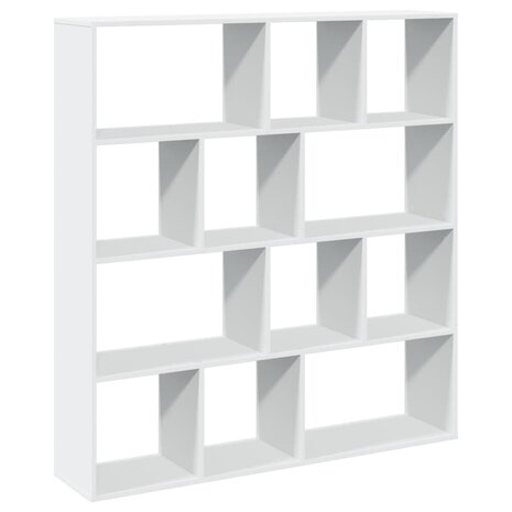 Boekenkast 132x29x141,5 cm bewerkt hout wit 7