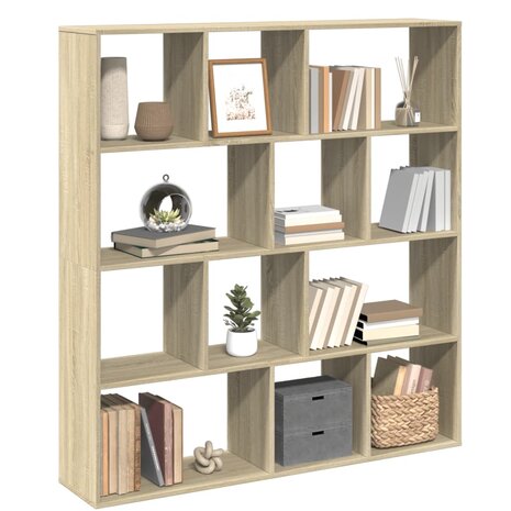 Boekenkast 132x29x141,5 cm bewerkt hout sonoma eikenkleurig 4