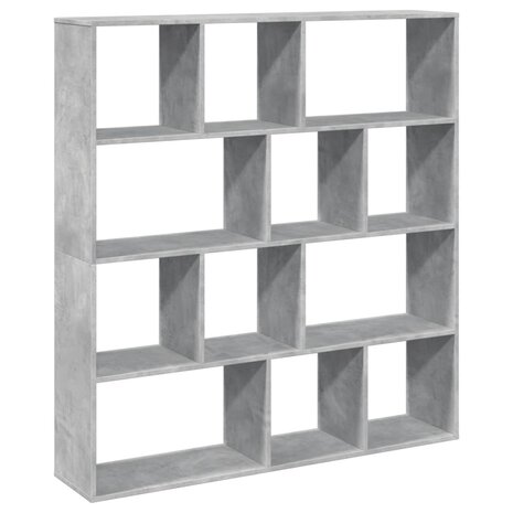 Boekenkast 132x29x141,5 cm bewerkt hout betongrijs 2