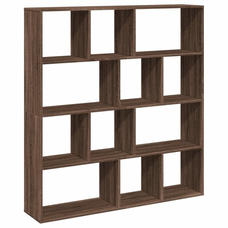 Boekenkast 132x29x141,5 cm bewerkt hout bruin eikenkleur 2