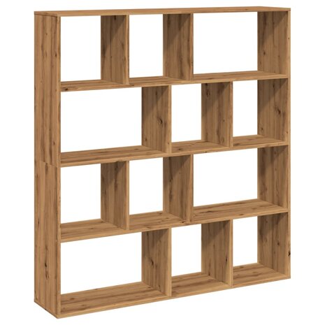 Boekenkast 132x29x141,5 cm bewerkt hout artisanaal eikenkleur 2