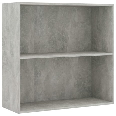 Boekenkast met 2 schappen 80x30x76,5 cm bewerkt hout betongrijs 2