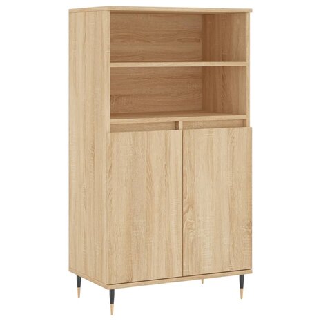 Hoge kast 60x36x110 cm bewerkt hout sonoma eikenkleurig 2