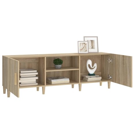 Tv-meubel 150x30x50 cm bewerkt hout sonoma eikenkleurig 4