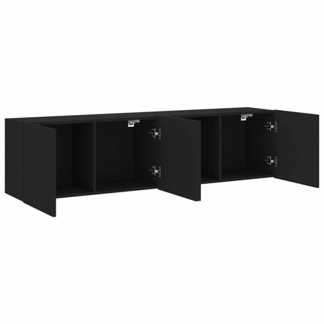 Tv-meubels 2 st wandgemonteerd 80x30x41 cm zwart 6