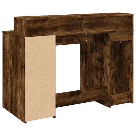 Bureau met LED-verlichting 120x55x91 cm hout gerookt eikenkleur 8