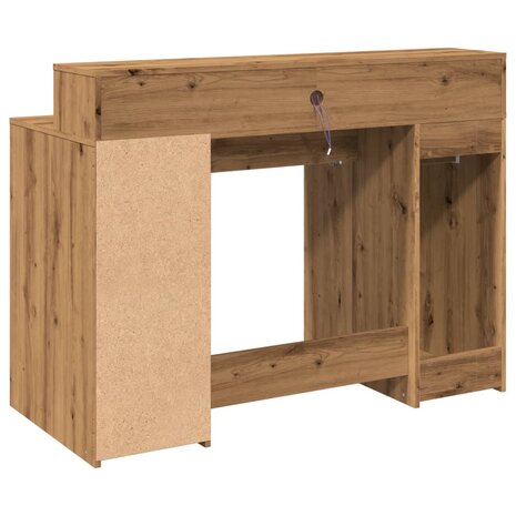 Bureau met LED-verlichting 120x55x91 cm hout artisanaal eiken 8