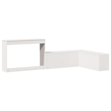 Nachtkastje met bureau 222x107x75 cm massief grenenhout wit 6