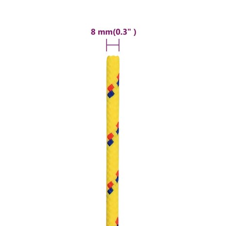 Boottouw 8 mm 25 m polypropyleen geel 6