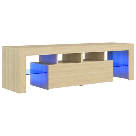 Tv-meubel LED-verlichting 140x36,5x40 cm sonoma eikenkleurig 2