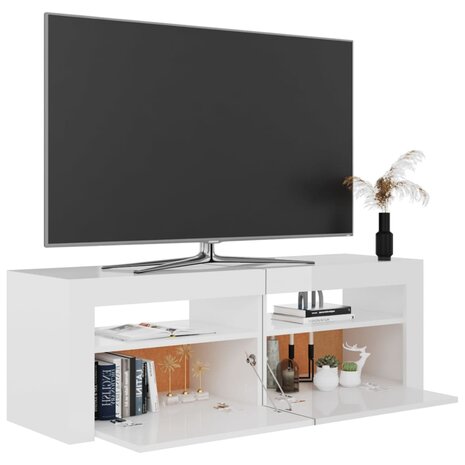 Tv-meubel met LED-verlichting 120x35x40 cm hoogglans wit 6