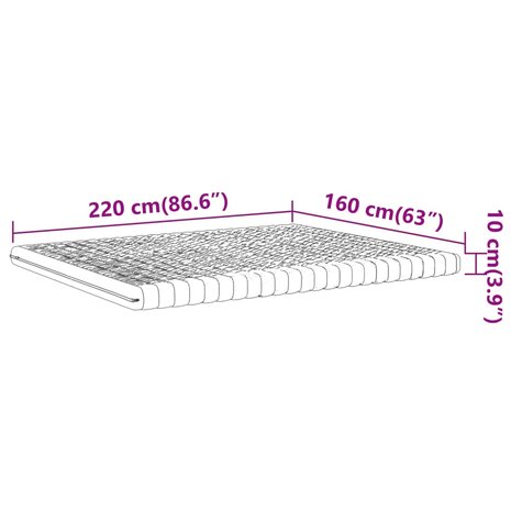 Schuimmatras 7 zones hardheid 20 ILD 160x220 cm wit 9