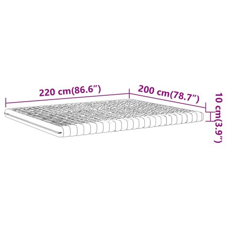 Schuimmatras 7 zones hardheid 20 ILD 200x220 cm wit 9