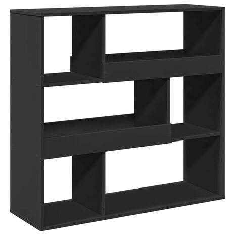 Boekenkast 100x33x94,5 cm bewerkt hout zwart 2