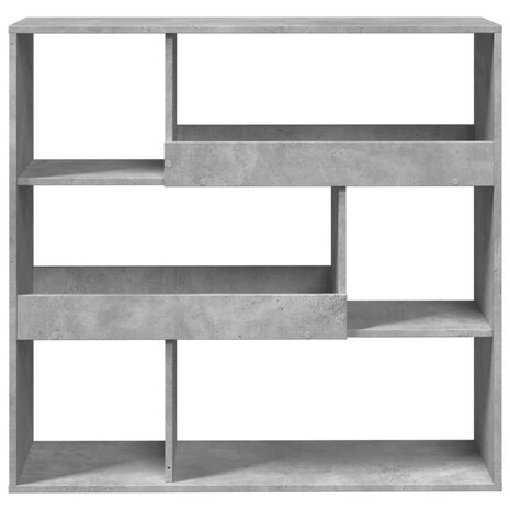 Boekenkast 100x33x94,5 cm bewerkt hout betongrijs 4