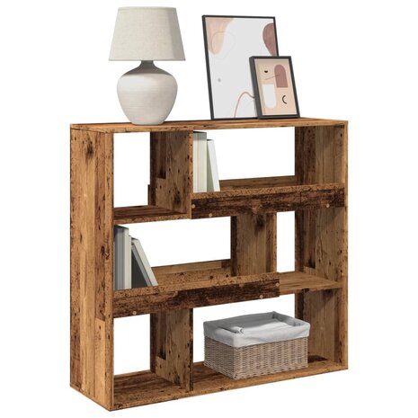 Boekenkast 100x33x94,5 cm bewerkt hout oud houtkleurig 3