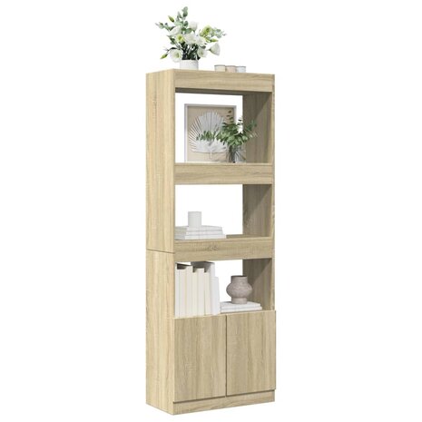 Hoge kast 63x33x180 cm bewerkt hout sonoma eikenkleurig 4