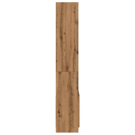 Hoge kast 63x33x180 cm bewerkt hout artisanaal eikenkleurig 6