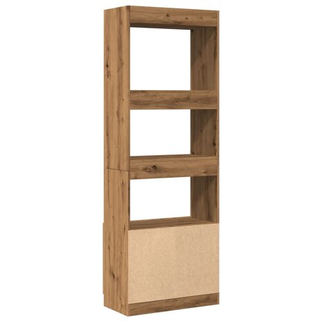 Hoge kast 63x33x180 cm bewerkt hout artisanaal eikenkleurig 7