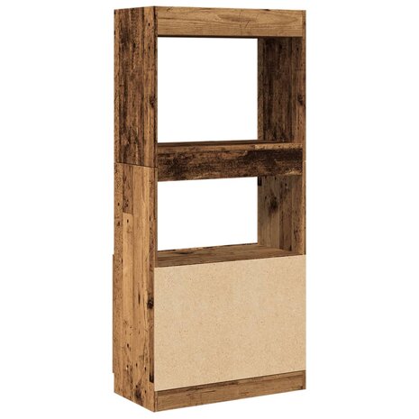 Hoge kast 63x33x140 cm bewerkt hout oud houtkleurig 7