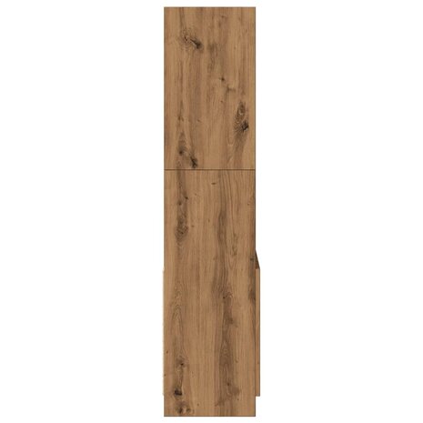 Hoge kast 63x33x140 cm bewerkt hout artisanaal eikenkleurig 6