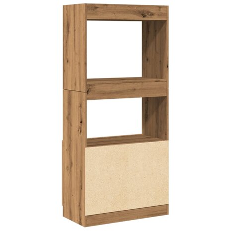 Hoge kast 63x33x140 cm bewerkt hout artisanaal eikenkleurig 7