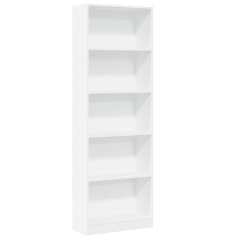 Boekenkast 60x24x176 cm bewerkt hout wit 2