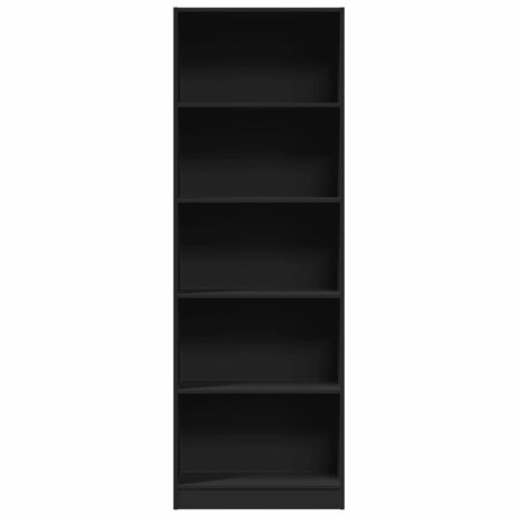 Boekenkast 60x24x176 cm bewerkt hout zwart 4