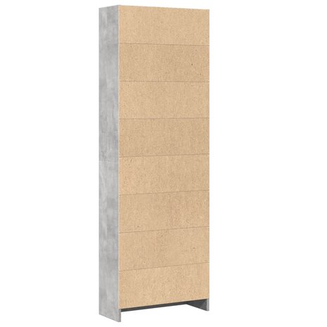 Boekenkast 60x24x176 cm bewerkt hout betongrijs 6