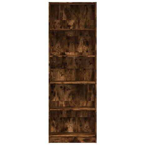 Boekenkast 60x24x176 cm bewerkt hout gerookt eikenkleurig 4