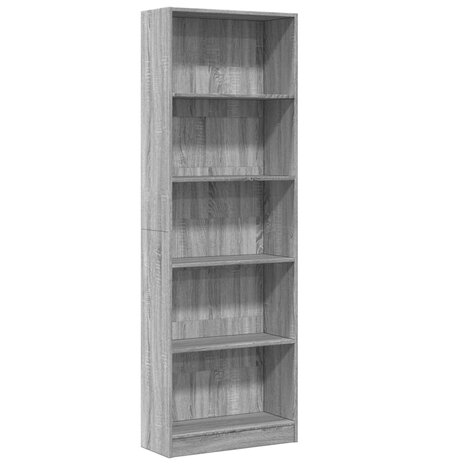 Boekenkast 60x24x176 cm bewerkt hout grijs sonoma eikenkleurig 2