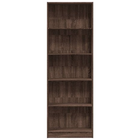 Boekenkast 60x24x176 cm bewerkt hout bruin eikenkleurig 4