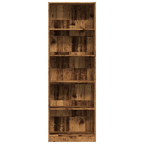 Boekenkast 60x24x176 cm bewerkt hout oud houtkleurig 4