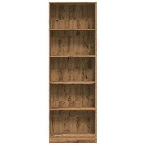 Boekenkast 60x24x176 cm bewerkt hout artisanaal eikenkleurig 4